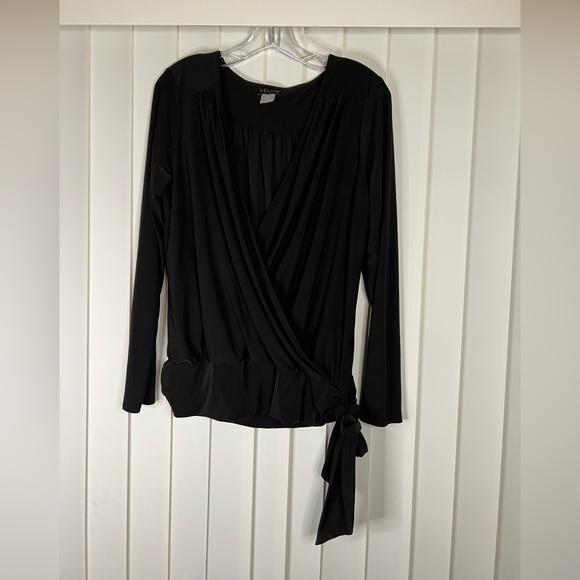VENUS Black Long Sleeve Wrap Blouse - Picture 3 of 6